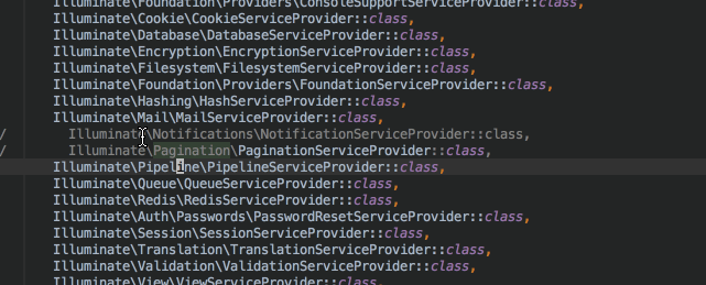comment line in PHP storm