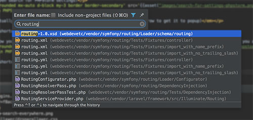 Search for class in PHPStorm