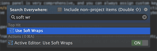 Search for settings in PHPStorm